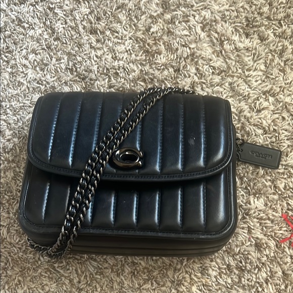 Coach Black Quilted Leather Shoulder Bag - Picture 1 of 5